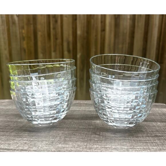 Vetri Delle Venezie Style Stunning Design Clear 5.5" Salad/Dessert Bowls-Set 8 - Picture 9 of 9